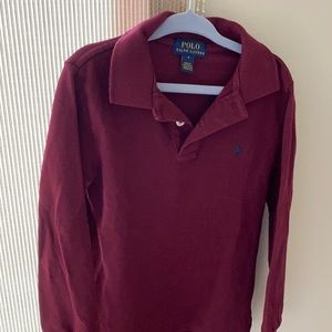 Bergundy long sleeve polo